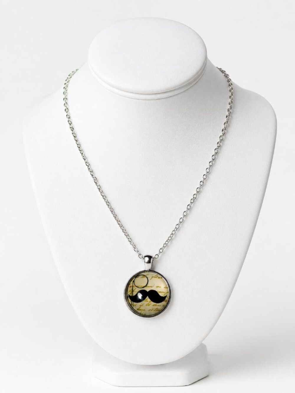 Silver Tone Glass Dome-Bubble Necklace